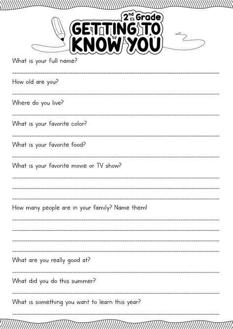 get to know you worksheets get to know you questions for kids 6 - The